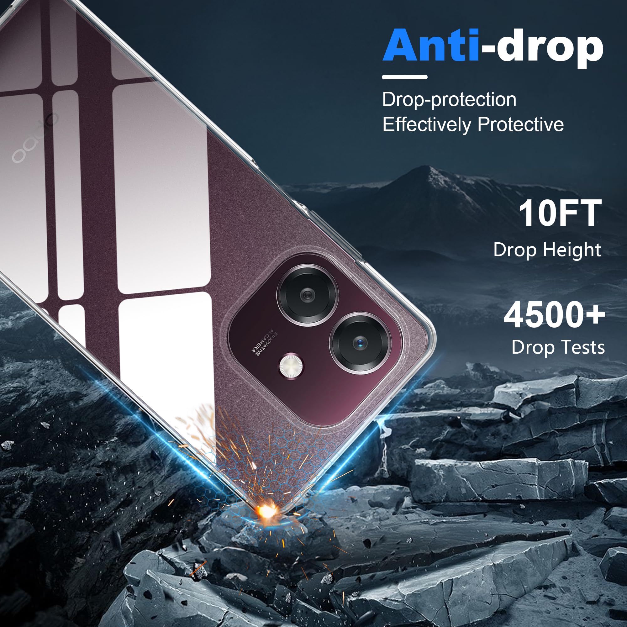 ILING Cover per OPPO A40 4G / OPPO A40M / OPPO A60 5G, Texture Opaca Metallica Ultra Sottile Antiurto PC Rigido Silicone Custodia con Anello Supporto e Scorrevole Protezione Fotocamera (Argento