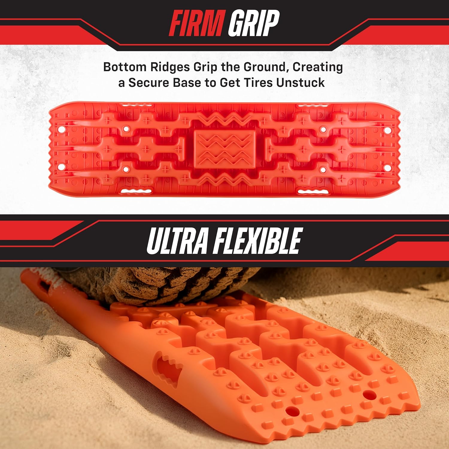 Offroad Traction Boards with Built-in Jack Pads 2-Pack - Mountable Recovery Boards - Tracks for Sand, Snow, or Mud - Tire Traction Mats for 4x4, Truck, or Car Accessories Emergency Kit by Stalwart