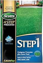 Scotts 4 Step Program Step 1 Crabgrass Preventer Control Formula Lawn Food Grass Seed Granules for Outdoor Yards up to 15,000 Square Feet