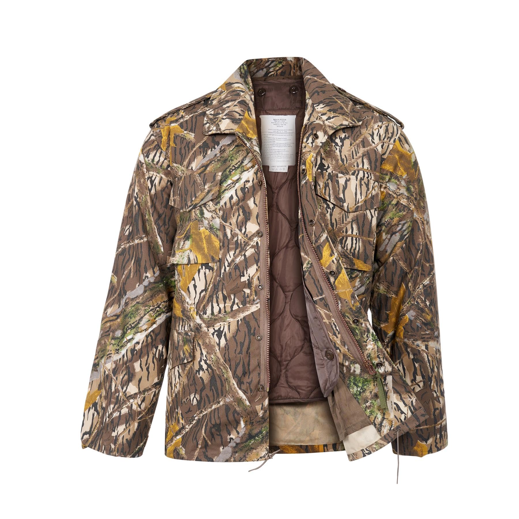 Vintika Unisex Jungle Camo M65 Field Jacket Cold Weather Coat With Removable Liner [, 5XL]