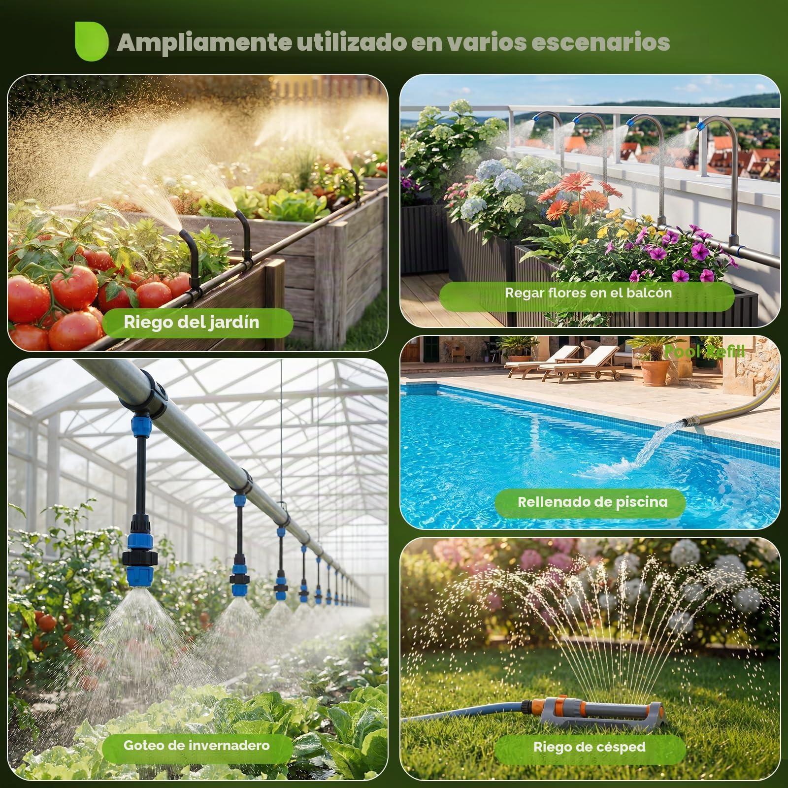 Pantalla LCD Programador de Riego Automático, Sistema de Riego Automático, con 3 Programas de Riego Independientes/Función de Retardo de Lluvia，Apto para Riego Césped/Patios