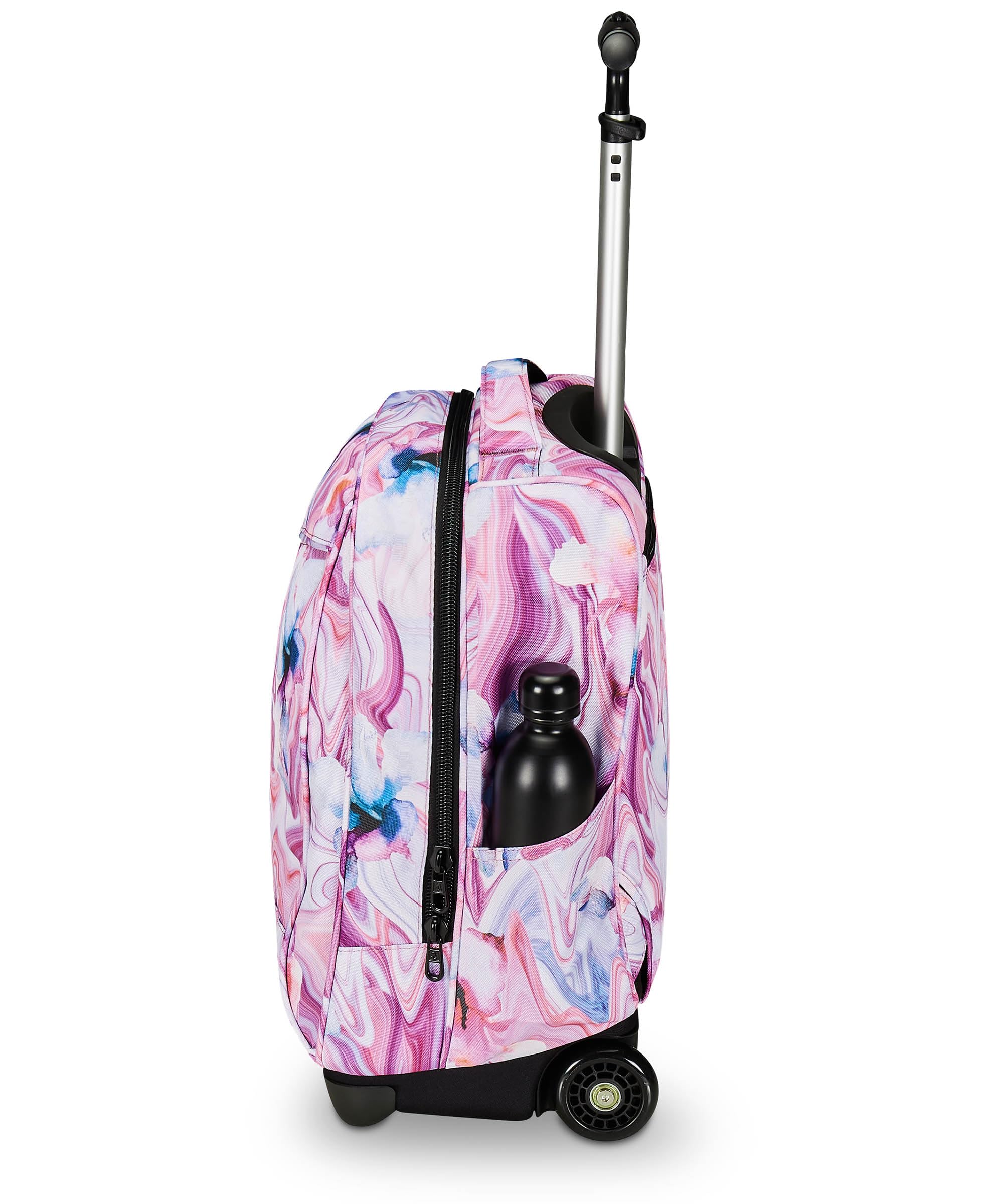Invicta Trolley Scuola Benin Fantasy GRS, Rosa e Viola, Tasca porta Borraccia + Astuccio Triplo Scomparto,Rosa e Viola Bambina Ragazza