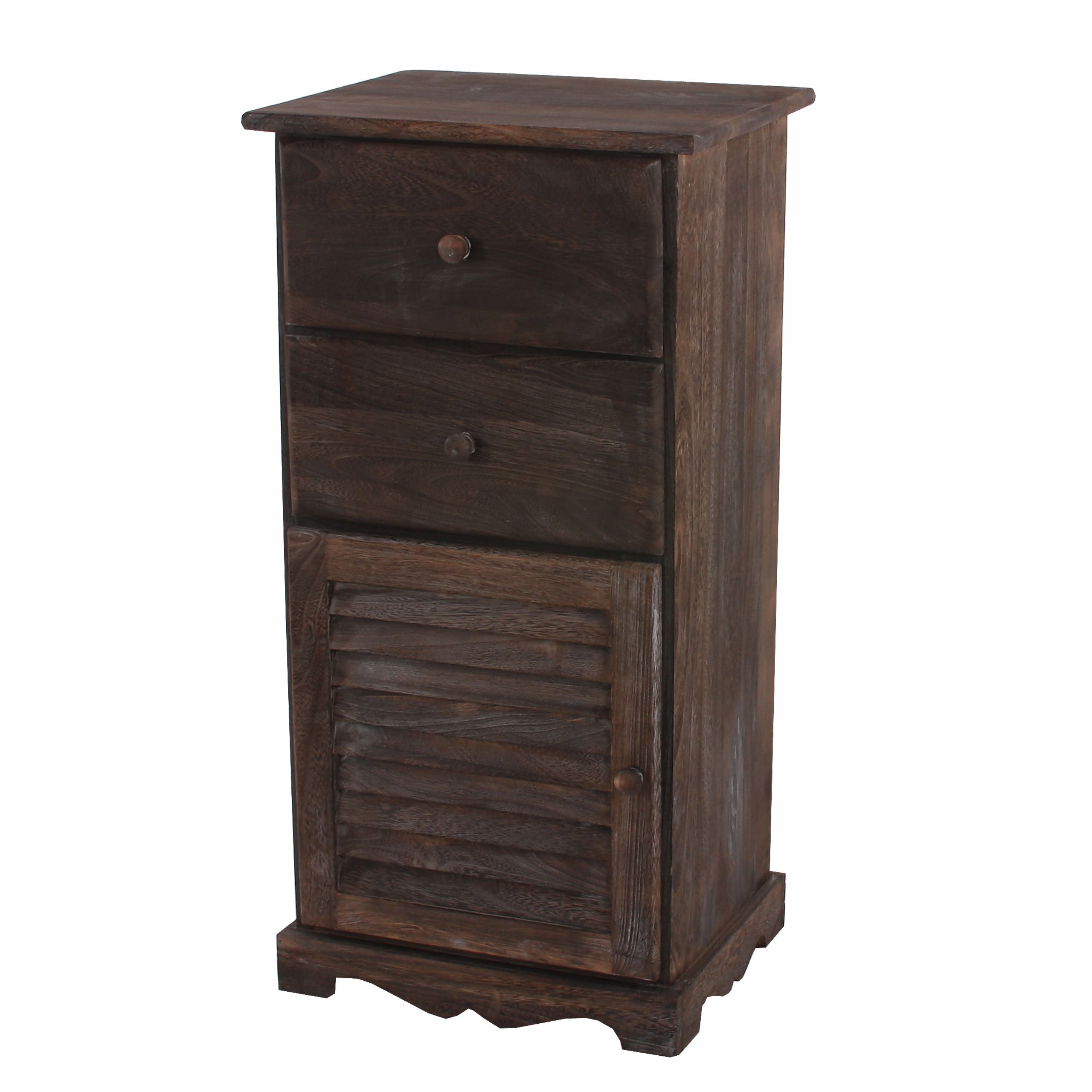 Mendler Komoda szafka, 81 x 40 x 32 cm, styl shabby, Vintage ~ brązowa