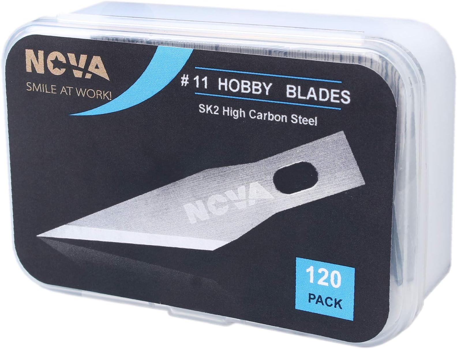 120 pack #11 Hobby Blade Refill, Exact-To Knife Steel Replacement Blades with storage box for Crafts, Hobbies, Scrap booking, Stencil, Precision Art, Architecture Modeling