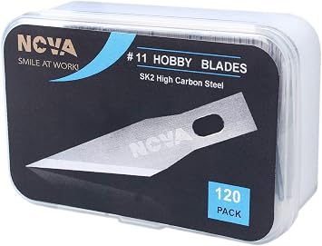 120 Pack # 11 Hobby Blade Refill، Exact to Knife Steel Replacement Blades with Storage Box for Crafs، Hobbies، Scrap Booking، Stencil، Precision Art، Architecture Modeling