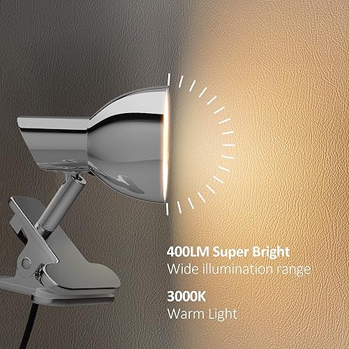 Miniatura 2 de TOPMB Luz LED con abrazadera, lámpara de escritorio súper brillante de 5 W, lámpara pequeña de rotación de 330 con abrazadera en el
