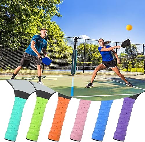 Miniatura 6 de 6 cintas de agarre de paleta de pickleball antideslizantes, perforadas, superabsorbentes, mango de agarre de pickleball para remo de pickleball