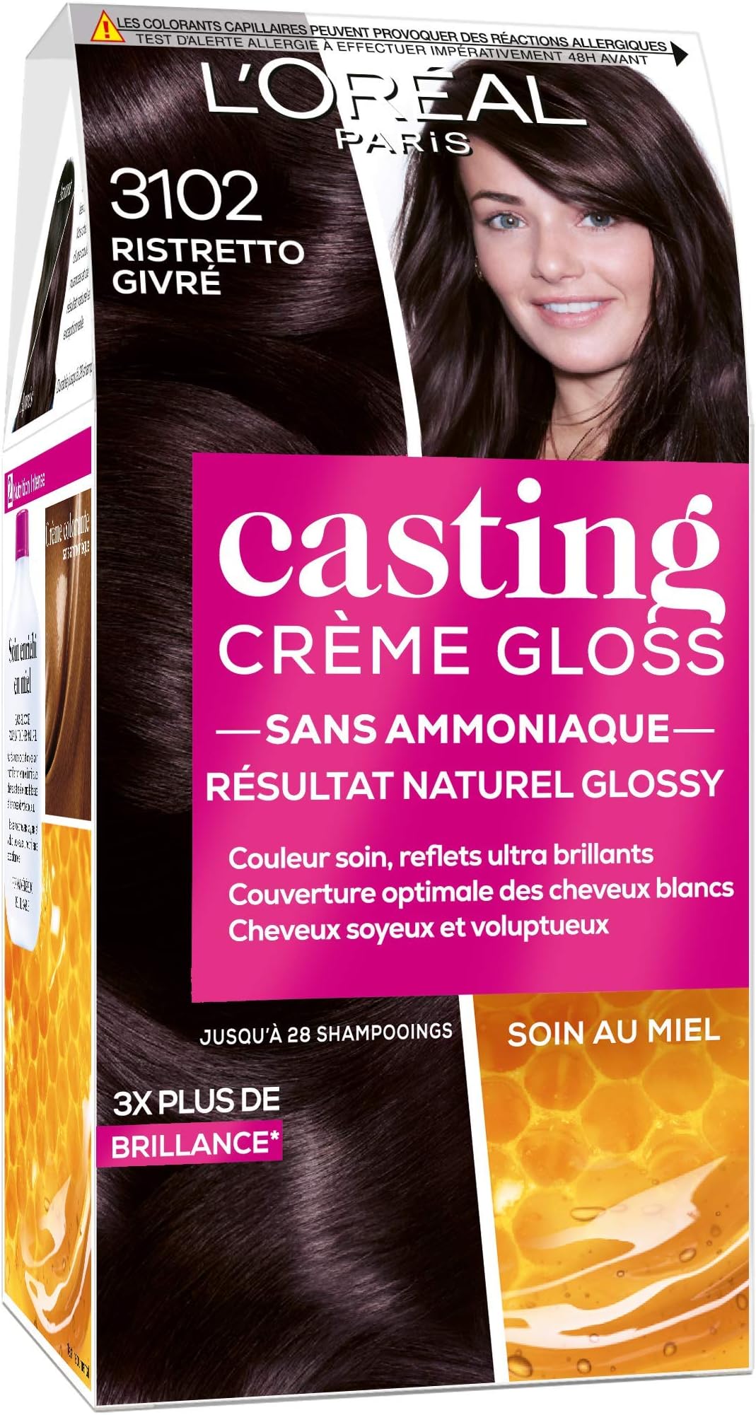 L'Oréal Paris Casting Crème Gloss 3102 Ristretto Frosted Dark Brown Ice Collection Cool Brunette