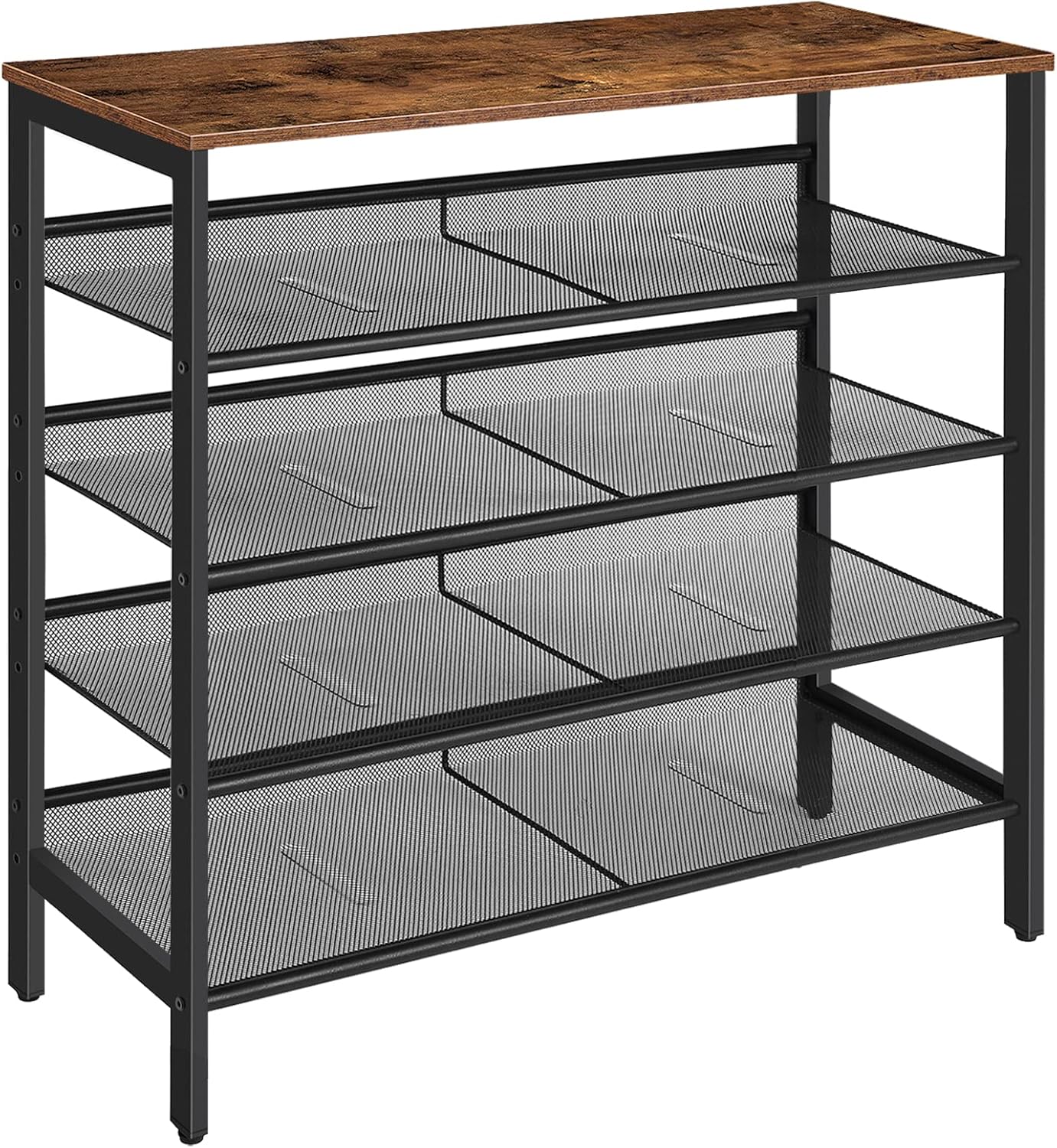 HOOBRO Zapatero, Estante Zapatero, Estantería para Zapatos de 5 Niveles, Plano e Inclinado