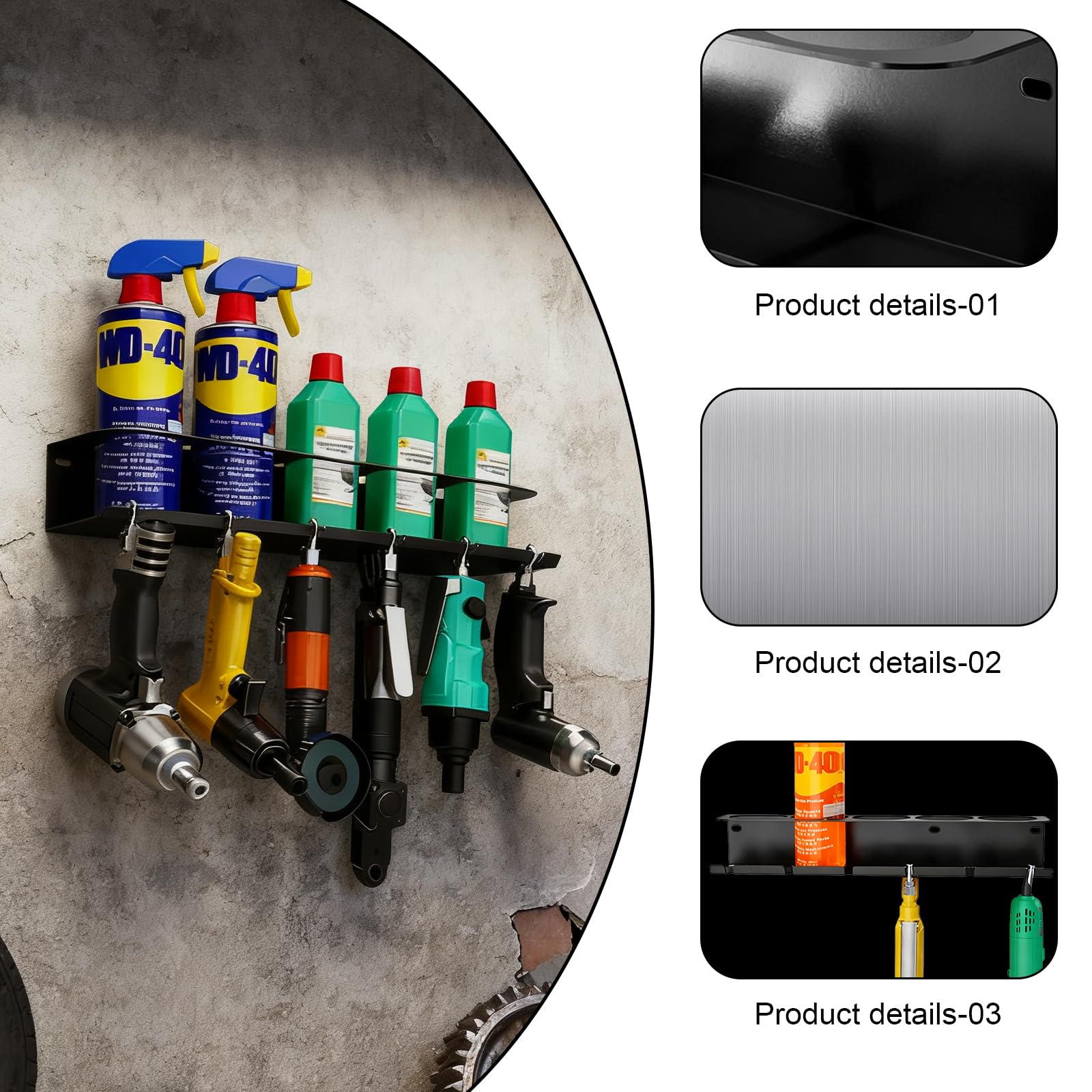 2 pezzi porta lattine per bombole spray, porta bombolette spray con 5 fori e 6 fessure, porta lattine da officina per garage e casa