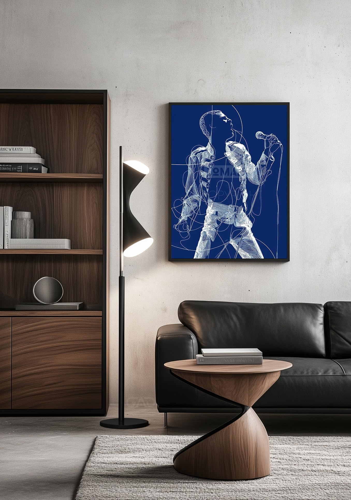 Tomaok® - Poster Stampa poster d'arte (cornice non fornita) Freddie Mercury star rock della band Queen, decorazione interna, disegno a tratto continuo, linee
