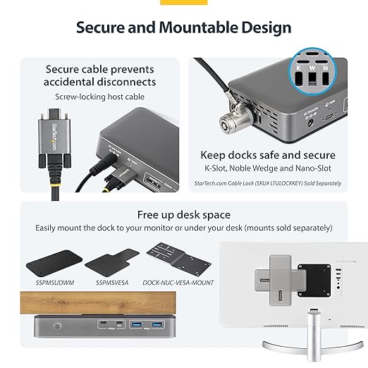 Docking Station StarTech USB-C Dual 4K 60Hz DisplayPort, 100W PD, 6 Puertos miniatura 6