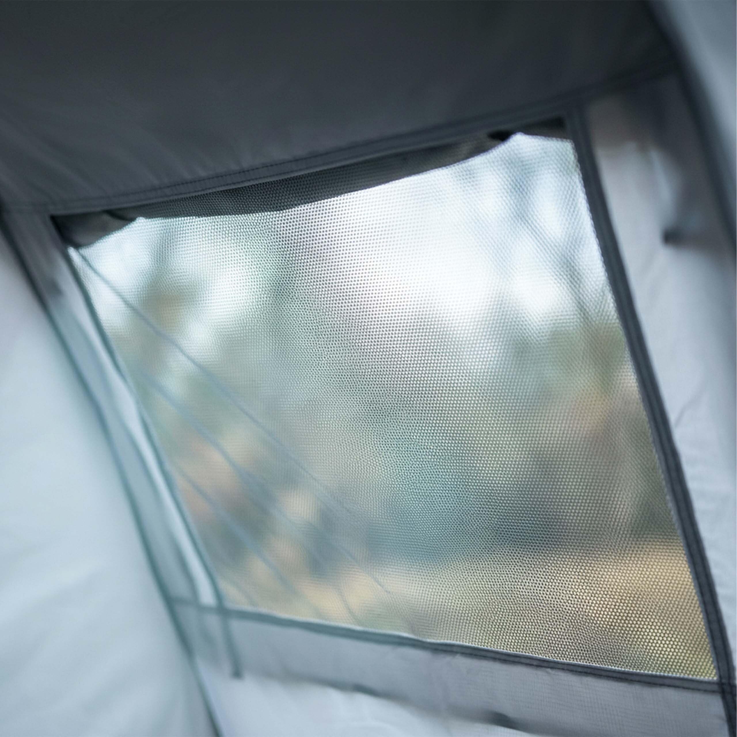 Relaxdays Tente Pop-up, 2-3 Personnes, Protection UV, moustiquaire, Grise | H x L x P : 105 x 245 x 150 cm