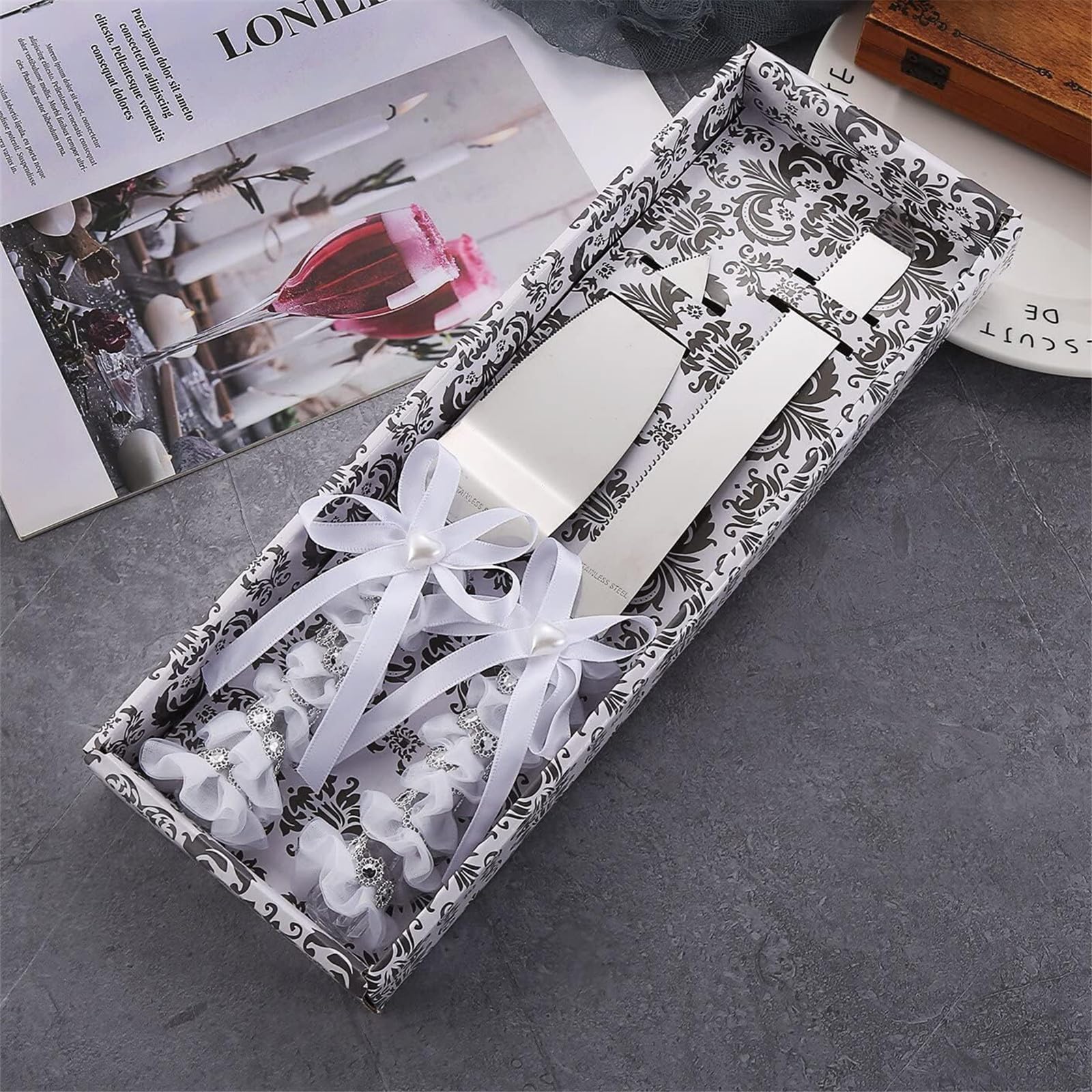 Amazon | SWTOOL ウェディングケーキナイフとサーバーセット