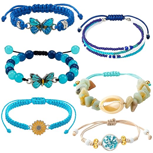 MoHern Bracelets for Girls, 6 Pack Waterproof & Colorfast String Bracelets with Smooth Adjustable Knot, Versatile Jewelry for Girls