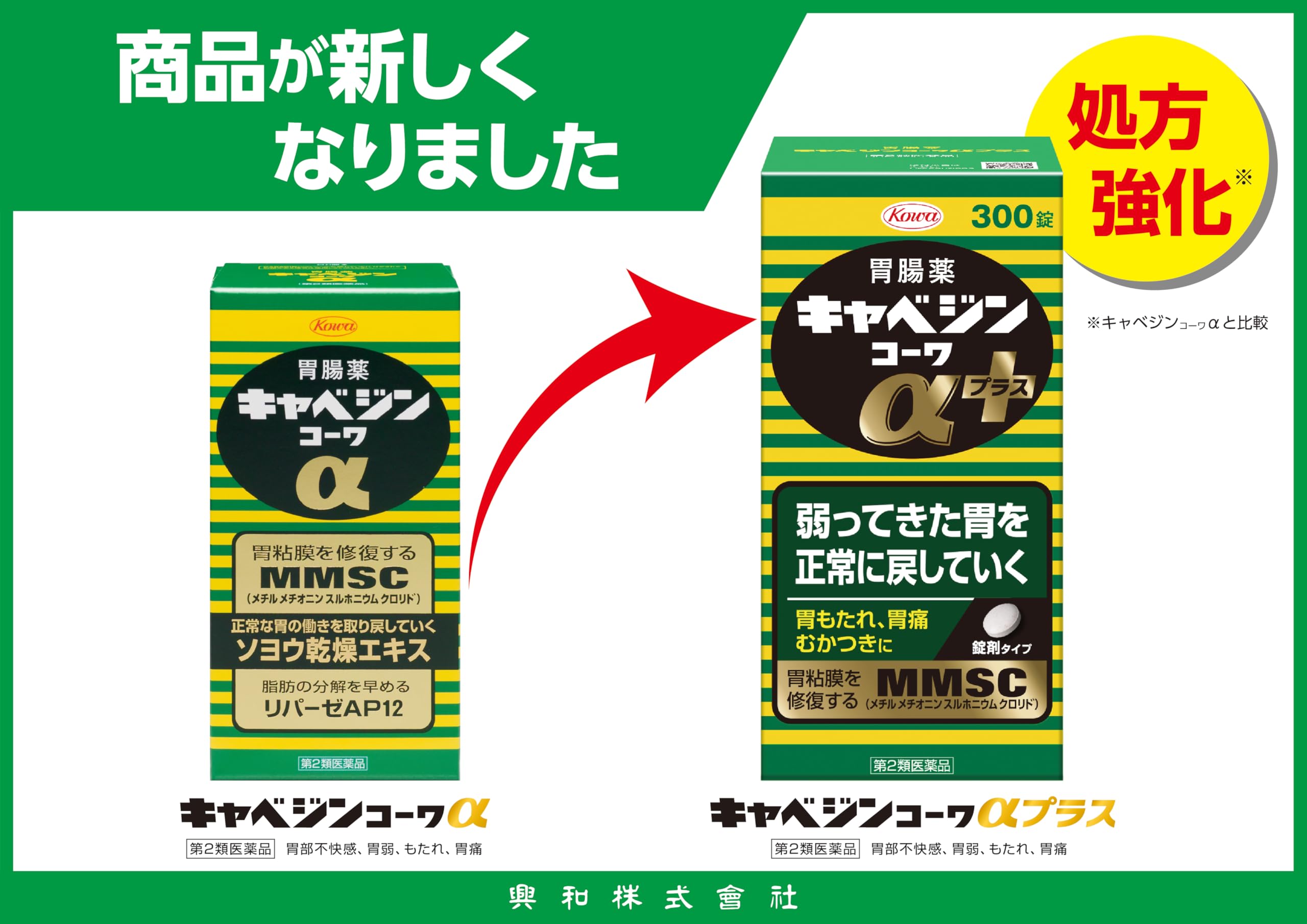 Amazon | 【第2類医薬品】キャベジンコーワαプラス 300錠 | キャベジン 