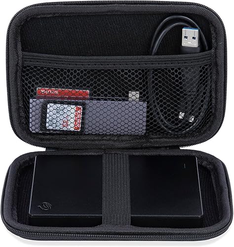 Ginsco Funda de viaje rígida para disco duro externo Seagate portátil de 1/2TB 5TB, para UnionSine 500GB/1TB disco duro ultra delgado, funda