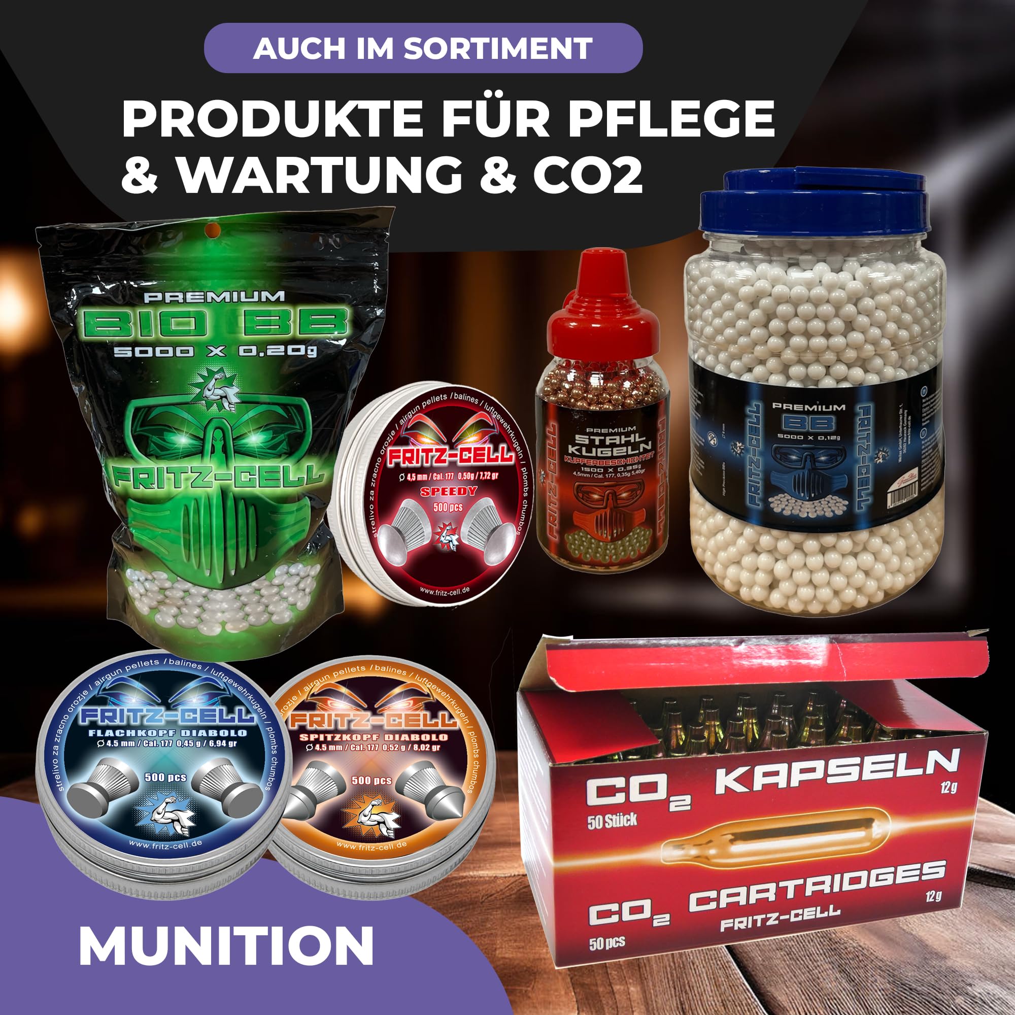 10 Fritz-Cell 12g CO2 Wartungskapseln Luftgewehr Softair Luftpistole Paintball