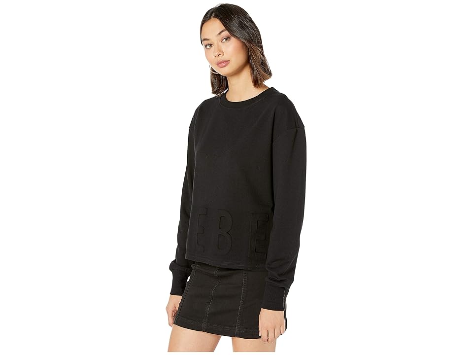 

Bebe Sport Crew Neck Top (Black) Women's Sweatshirt