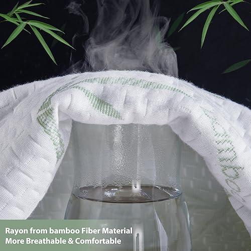 Miniatura 4 de Parkdeny Funda para colchón individual, rayón impermeable de bambú, tela de aire 3D, funda de enfriamiento transpirable, 5-13 pulgadas de profundidad