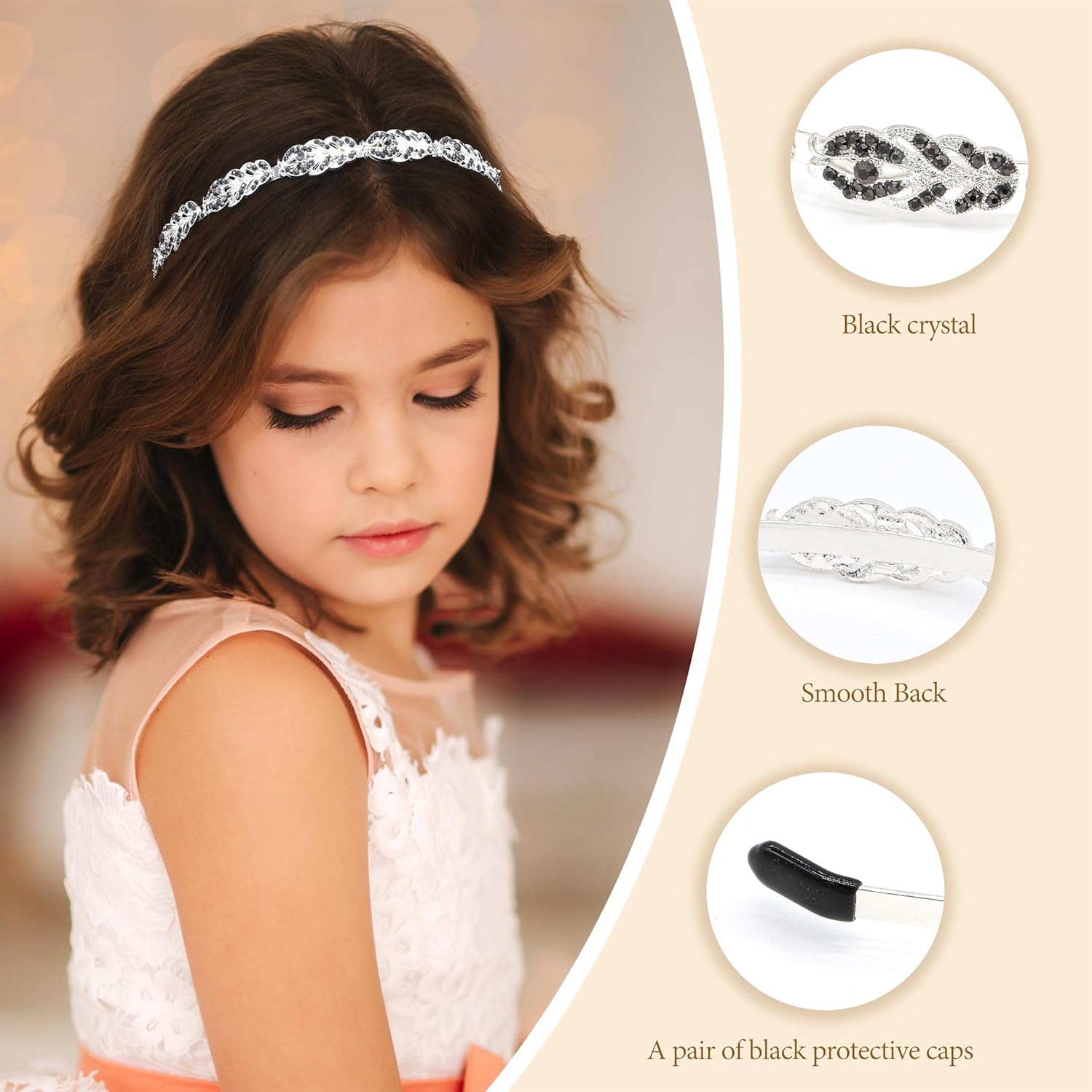 Oriamour Rhinestone Crystal Wedding Headband Bridal Headpieces Simple Design Bridal Headband - Image 3