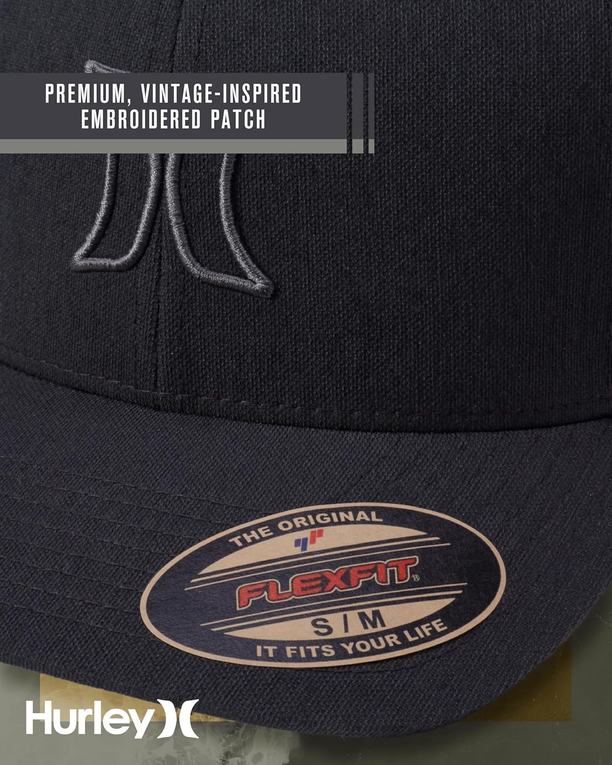 Hurley Mens Trucker Hat - Lightweight Breathable Stretch Mesh Back Curved Bill Baseball Cap with 3D Front Icon Logo - Image 6