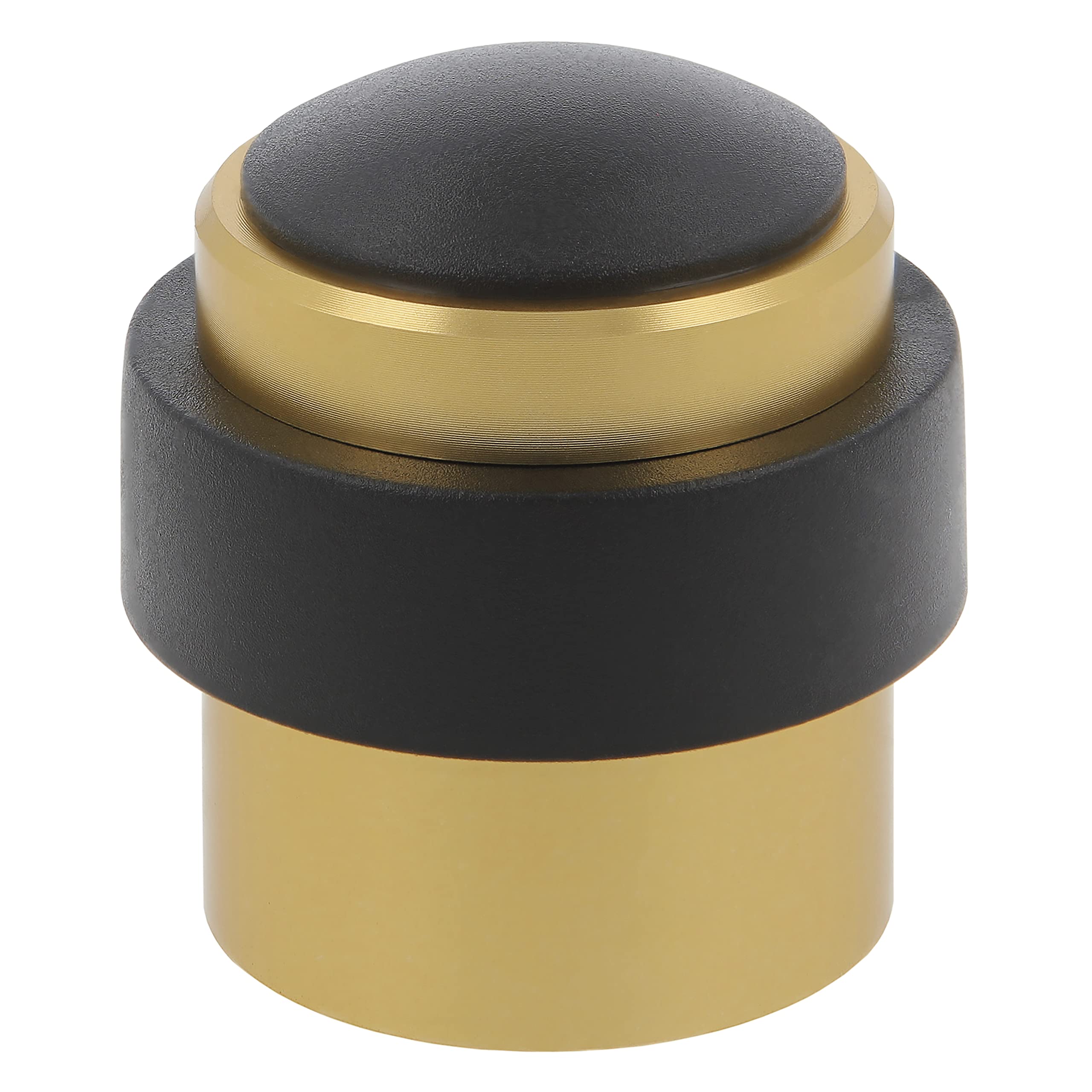Amig - Door Stop - Ø30 x 36 mm - Fixing to the Floor Using Invisible Screw - Modern Retainer to Protect Walls Against Bumps and Scratches - Prevents Cup Holders - Golden Aluminium