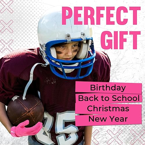 Vista 55 de HANDLANDY Guantes de fútbol juvenil, guantes de receptor adhesivo para niños, guantes de fútbol súper agarre, el mejor regalo para niños y niñas