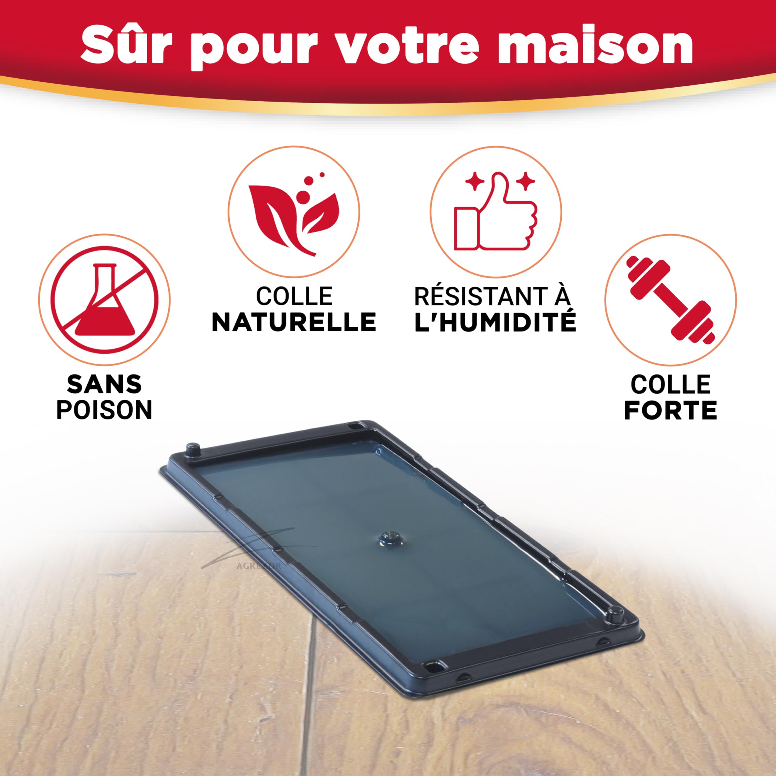 Catchmaster 4X Piège à Rat Collante - Piège à Souris et Rats - Anti Souris Efficace - Plaque Collante Efficace et Professionnel