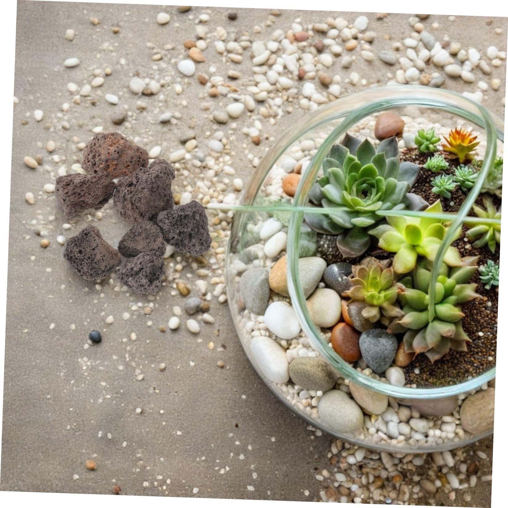 Kamienie wulkaniczne pumeksowe do akwarium - żwir do akwarium, kamień dekoracyjny do miniaturowych ogrodów wróżek, terrariów, kąpieli dla ptaków, 1,1 kg