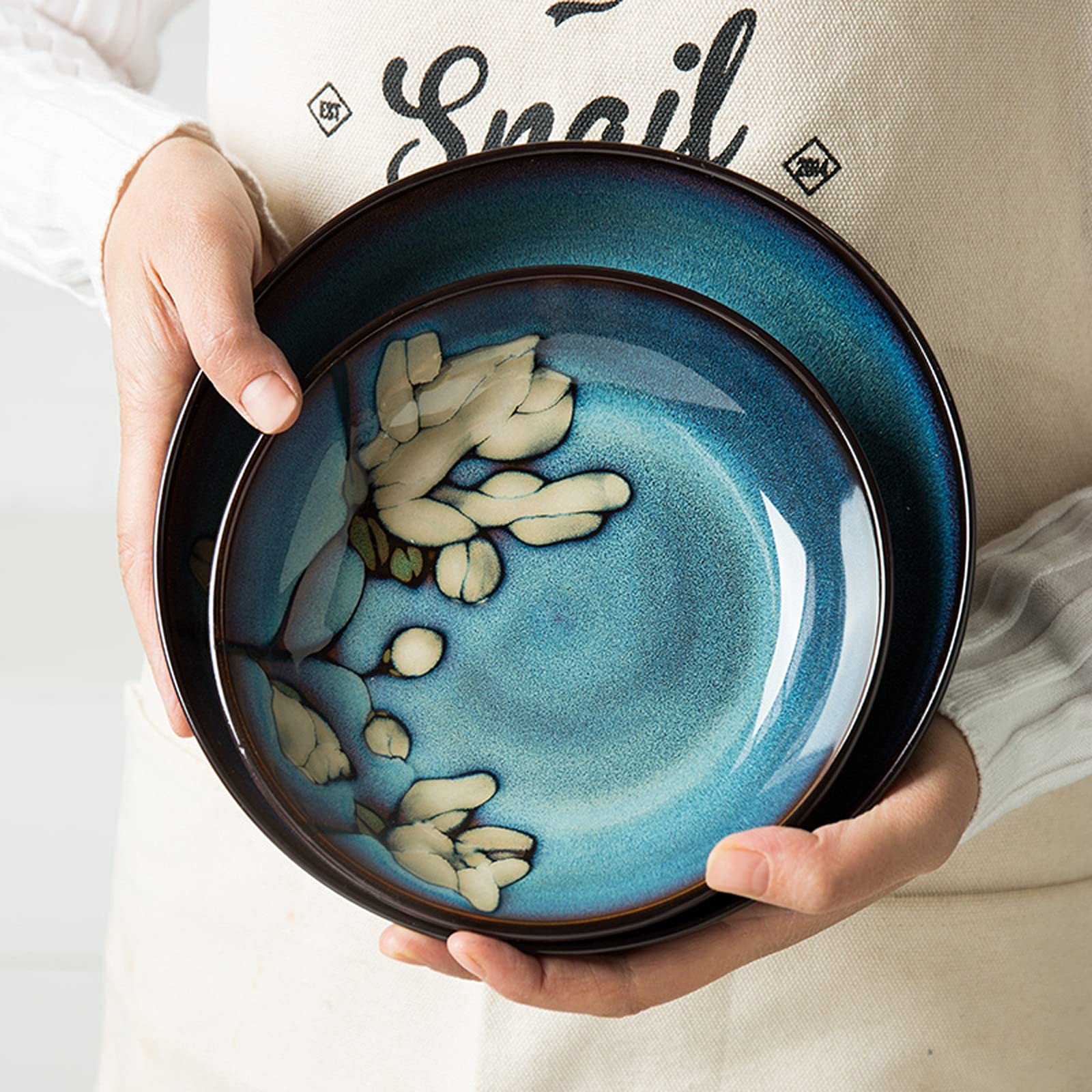 Zestaw obiadowy na przyjęcie rodzinne, hotelowa restauracja, zestaw zastawy ceramicznej, 28-częściowy zestaw grubych kolorowych misek i talerzy, zestaw zastawy ceramicznej, zastawa stołowa dla 4 osób