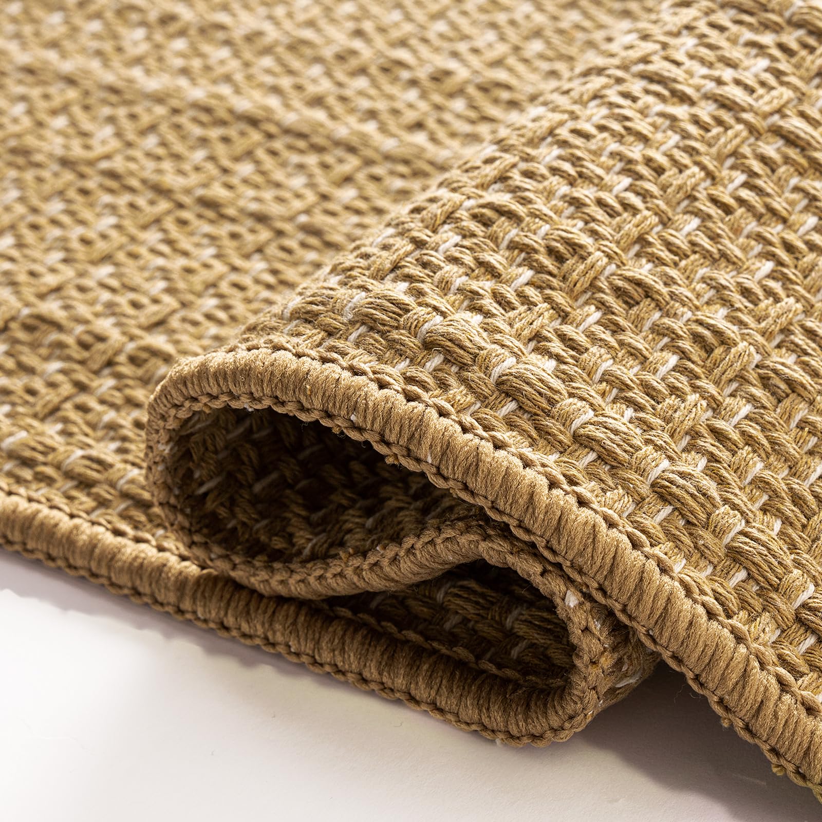 Photo 1 of BESTSWEETIE 8'x10' Area Rug Machine Washable Hand Woven Low Pile Plain Pattern Non-Shedding Braided Rugs for Living Room Bedroom Office Dining Room Home Decor - Naturejute
