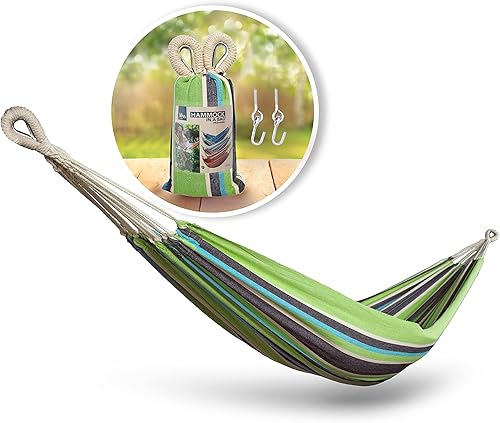 Bliss Hammocks BH-400-CC Hamaca de 40" de ancho con bucles de cuerda tejida a mano y herrajes para colgar, para exteriores, patio, patio trasero