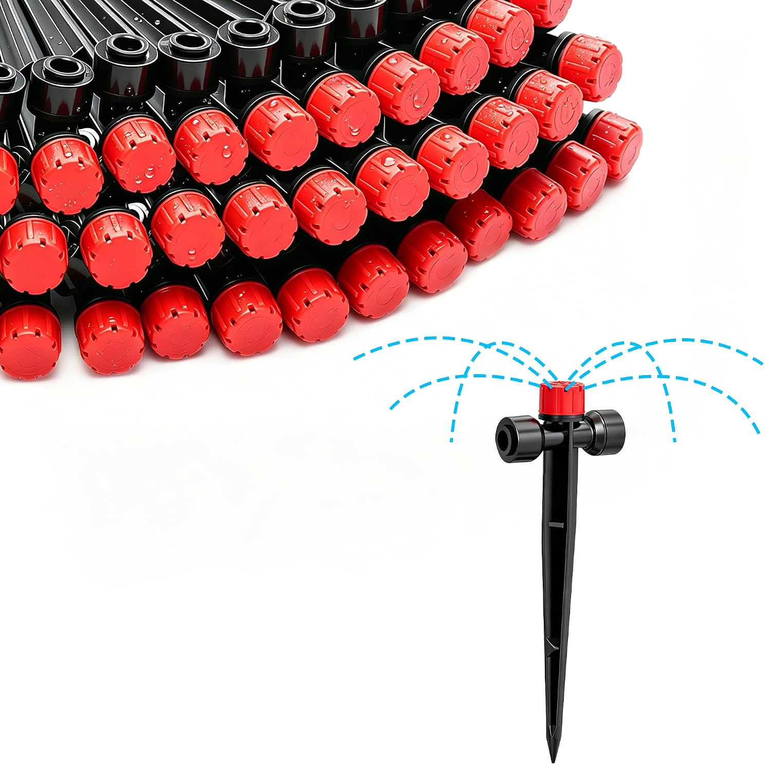 30PCS 8-Hole Series Connected Drip Emitters for 1/4" Irrigation Tubing