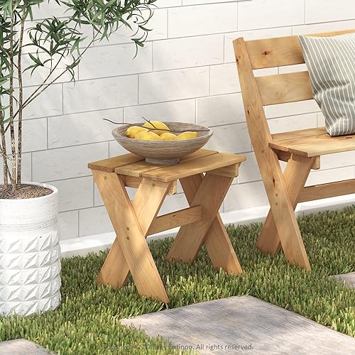 Miniatura 2 de Furinno Tioman - Mesa auxiliar para exteriores, madera de pino