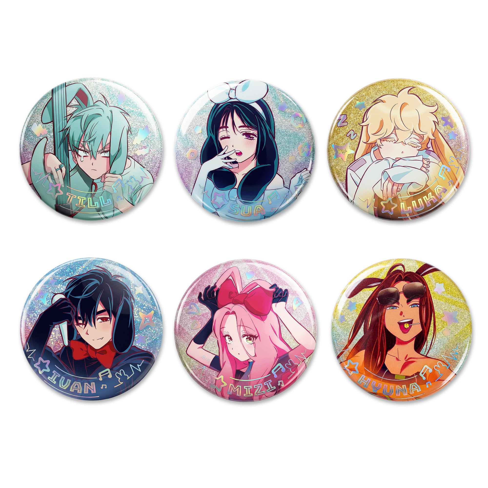 Alien Stage Rabbit Series Blind Box Button Pins, licenza ufficiale Anime ALNST Merch da collezione per Ita Bags