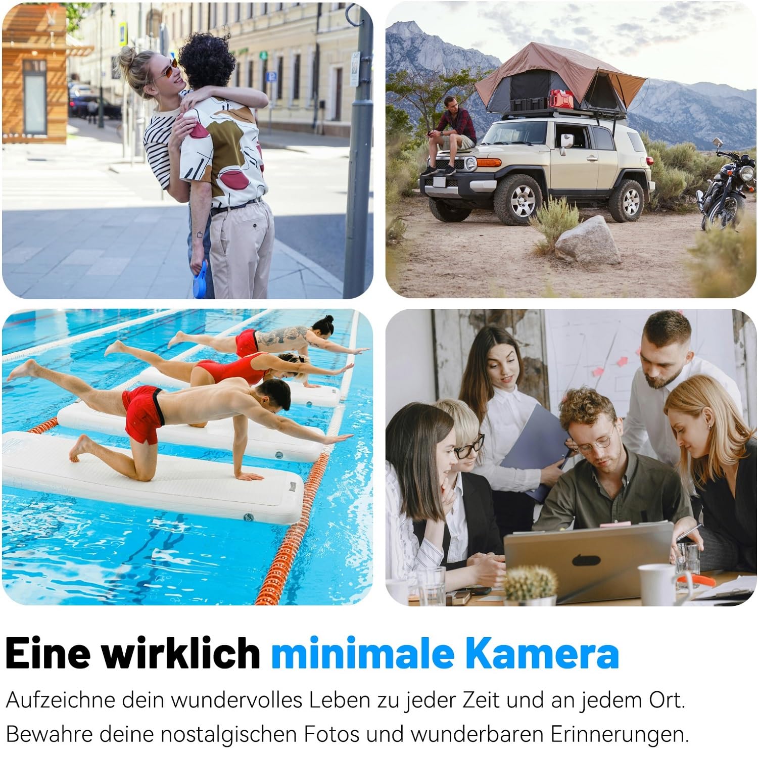 4K Mini Digitalkamera 16MP HD 1,5-Zoll-IPS-Farbbildschirm CMOS-Sensor 32GB Speicherkarte