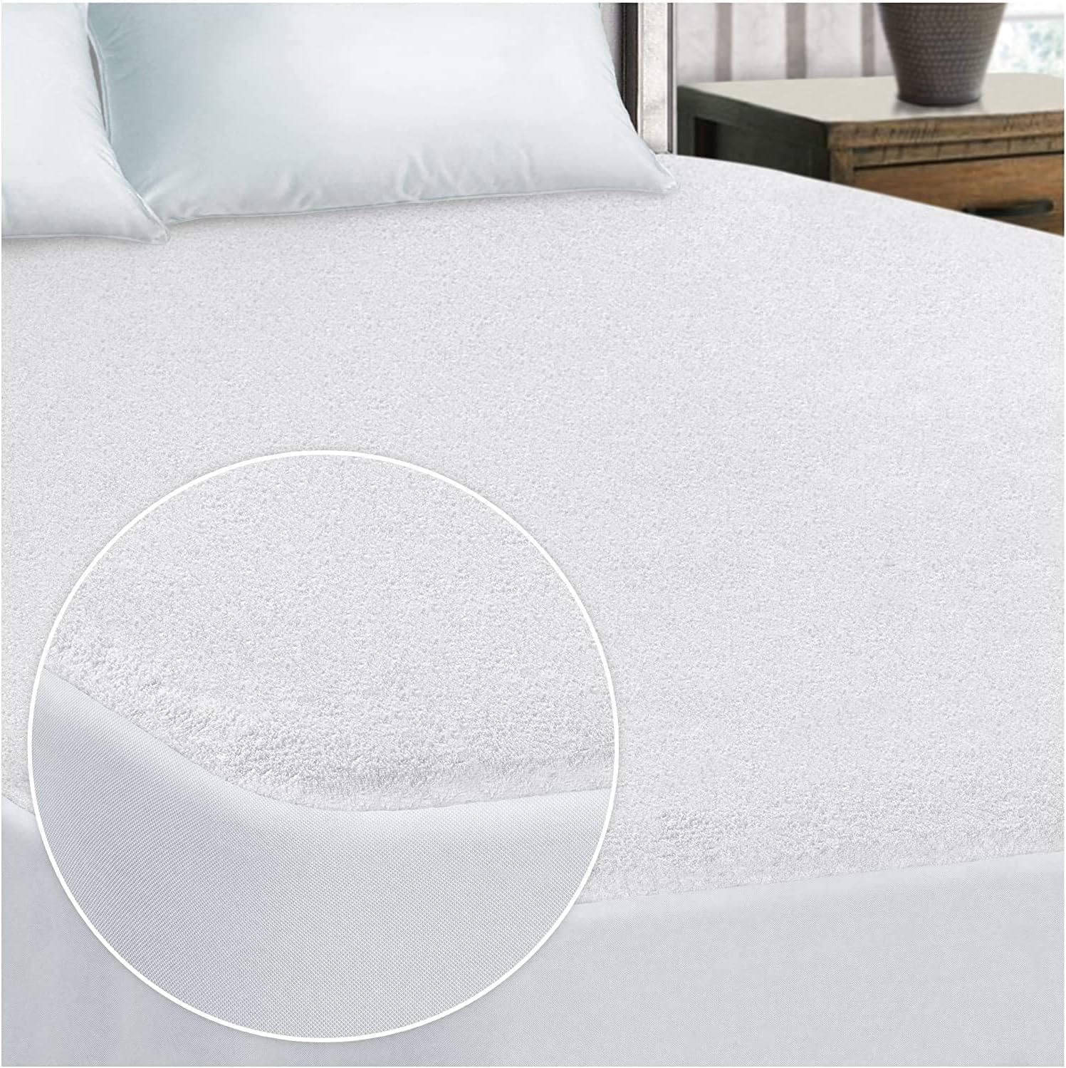 Yorkshire Bedding 100% Waterproof Mattress Protector - 30cm Deep Skirt Mattress Protector Double Bed - Non Noisy & Super Absorbent Terry Towel Mattress Cover (137x190cm)