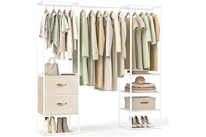 SONGMICS Open Wardrobe with Drawers and Shelves