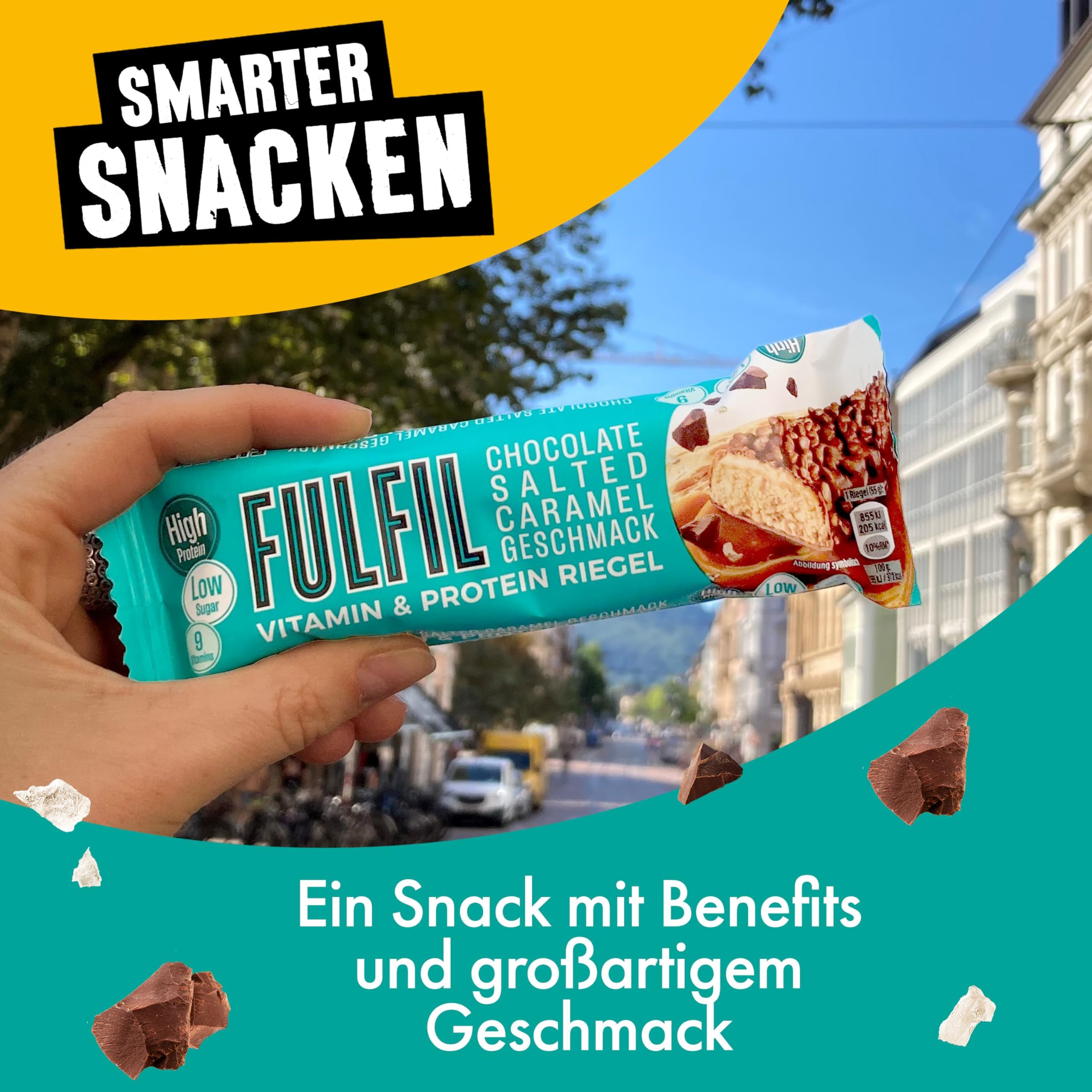 FULFIL Vitamin- und Proteinriegel Chocolate Salted Caramel, 15 x 40 g