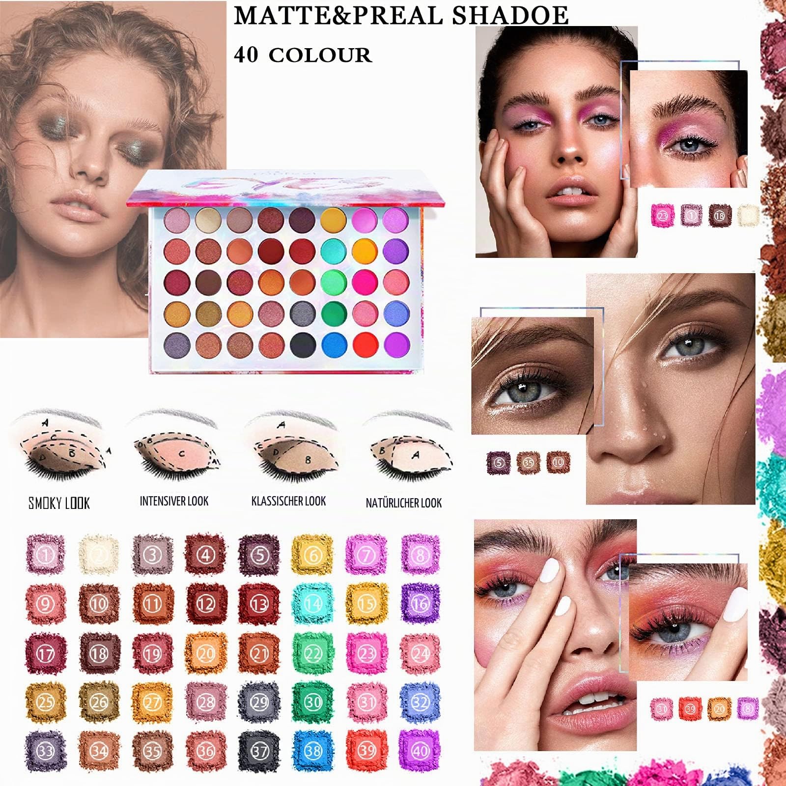 34St Schminkkasten Make-Up Set, Professionelles Kosmetische Schmink Set mit Lidschatten Lippengloss Rouge Concealer Usw, Multifunktions Kosmetik Produkte für Teenager-Mädchen Frauen#1