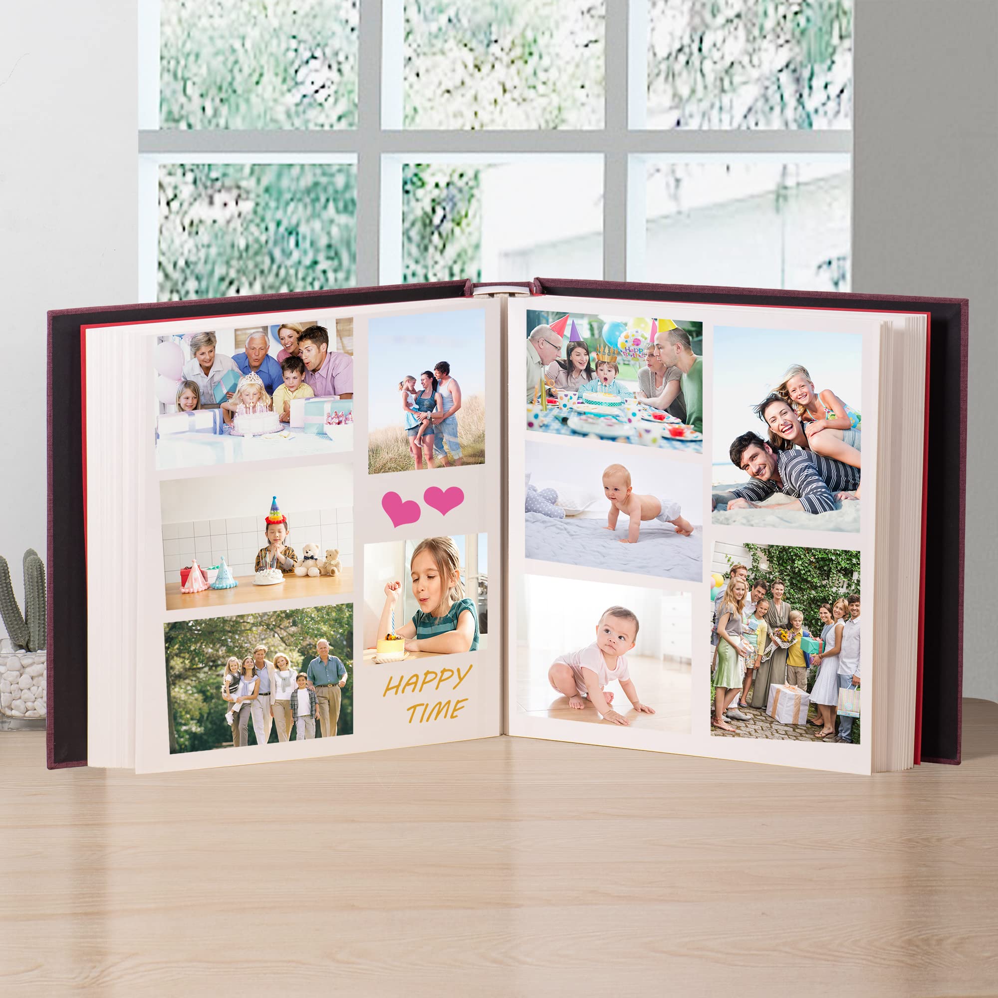 Grande album fotografico autoadesivo 10,2 x 15,2 cm, 12,7 x 12,8 cm, 7,6 x 12,8 cm, 21,5 x 12,8 cm, 21,5 x 12,8 cm, album fotografico magnetico, copertina in lino, per fai da te, album