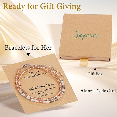 Miniatura 7 de JoycuFF Pulseras de Código Morse para Mujeres Regalos Inspiracionales Pulseras de Cuentas para Mujeres Regalos de Ánimo Regalos de Cumpleaños para
