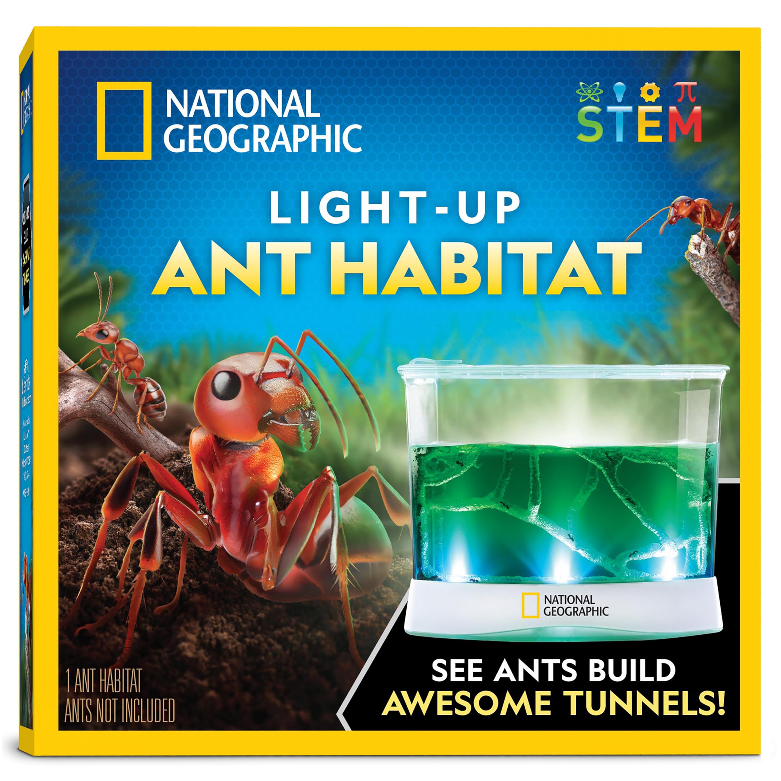 Photo 1 of National Geographic Ant Habitat Kit - Light-Up Ant Terrarium with Built-in Magnifiers, Tunnel Starter Tool & More, Ant Activities for Kids, Ant Home, Ant Colony, Ant Habitat, Ant House for Kids