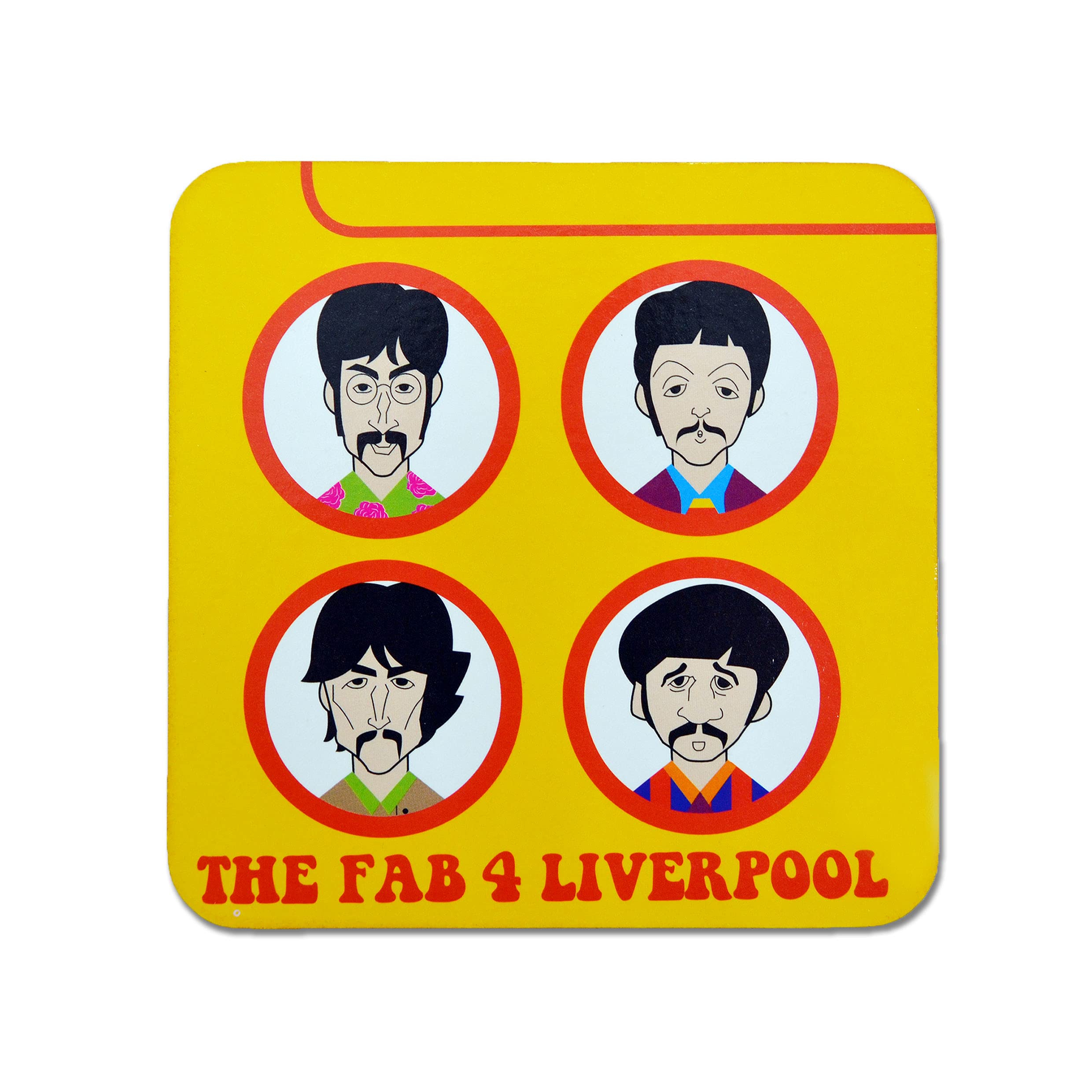 Partisan Yellow Fab 4 Submarine Portholes Coaster