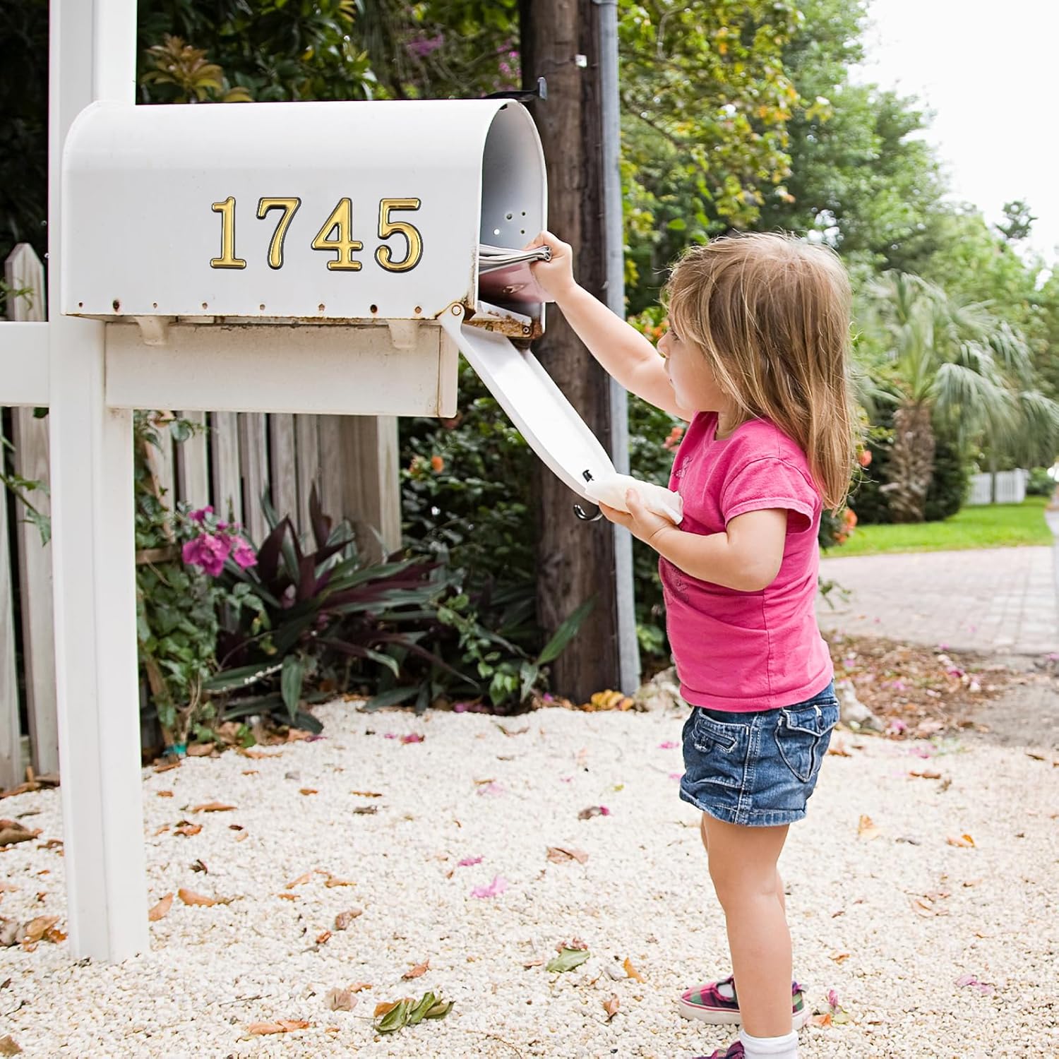 20pcs 2 Inch Mailbox Numbers for Outside, 0-9 Gold Mailbox Numbers Self Adhesive Door Address Numbers Stickers for Mailbox Apartment House Room Office Trash Bins