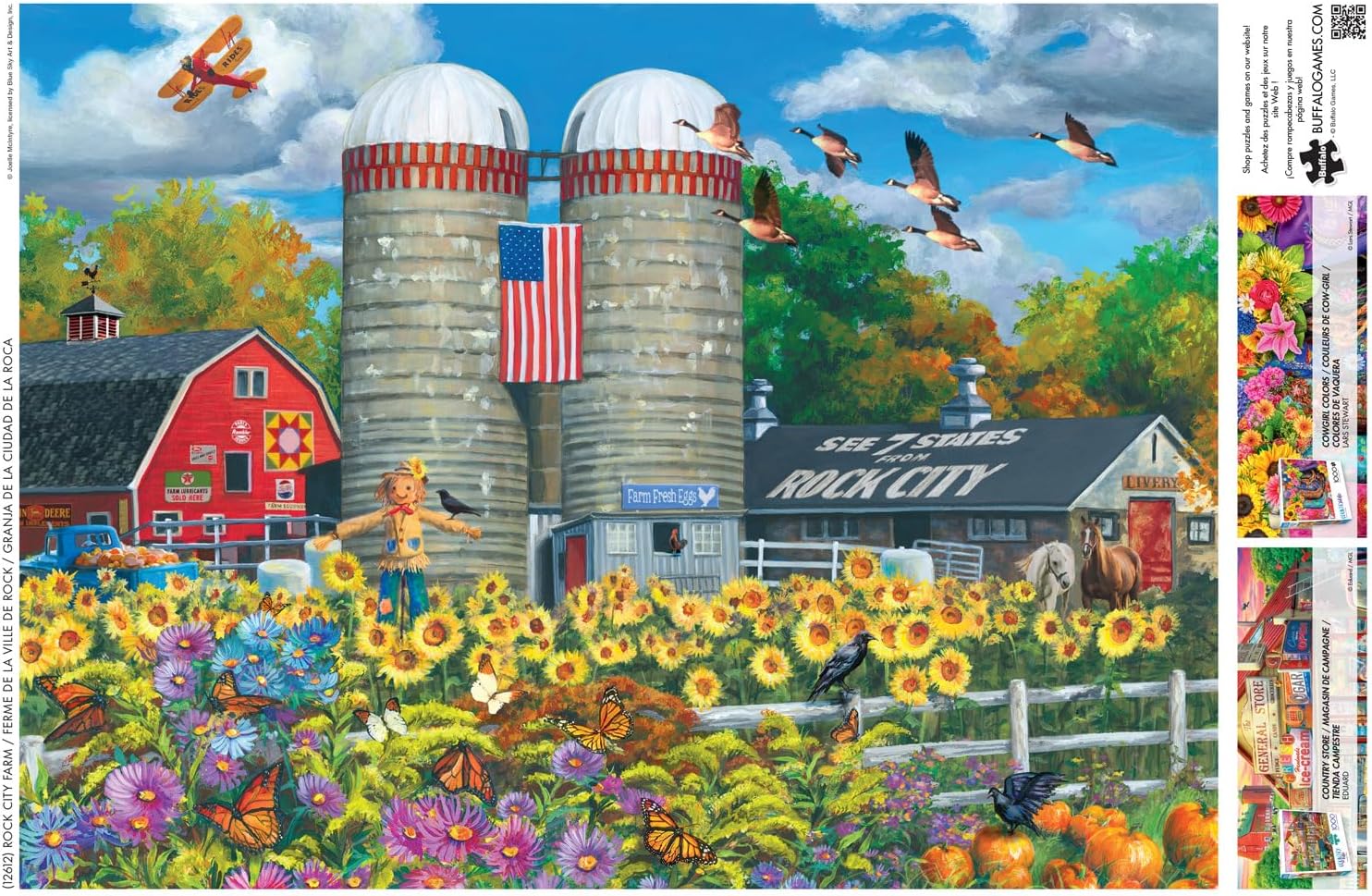 Buffalo Games - Christine Hannon/Joelle McIntyre - Rock City Farm - 1000 Piece Jigsaw Puzzle for Adults -Challenging Puzzle Perfect for Game Nights - Finished Size is 26.75 x 19.75