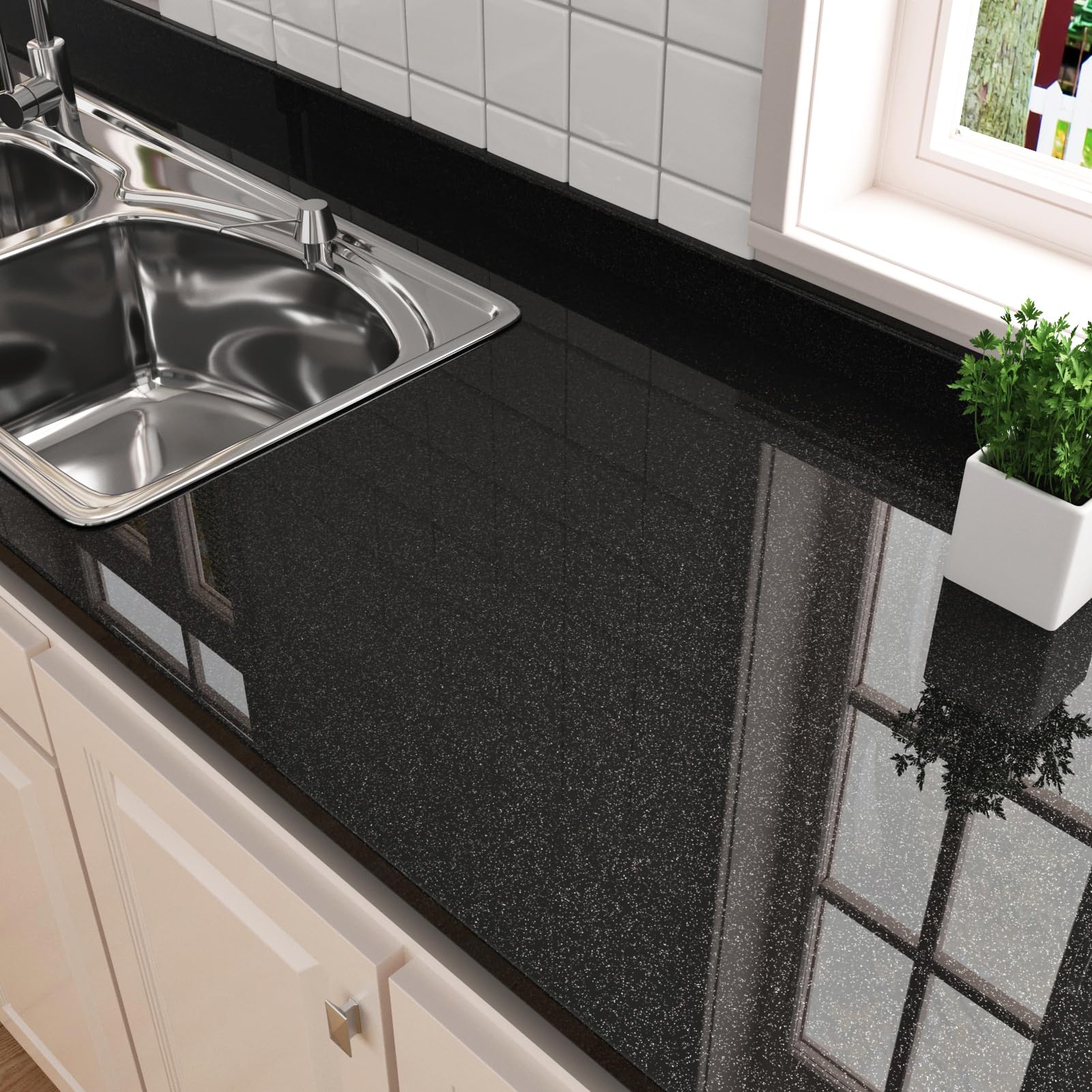 Papel pintado negro con purpurina texturizado de alta calidad para un acabado sofisticado