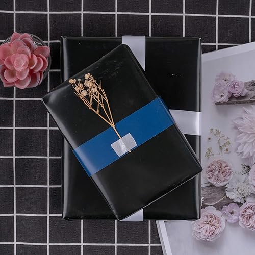 Miniatura 3 de RUSPEPA Papel de regalo negro de color sólido para bodas, cumpleaños, fiestas, felicitaciones y vacaciones, 30 pulgadas x 32.8 pies