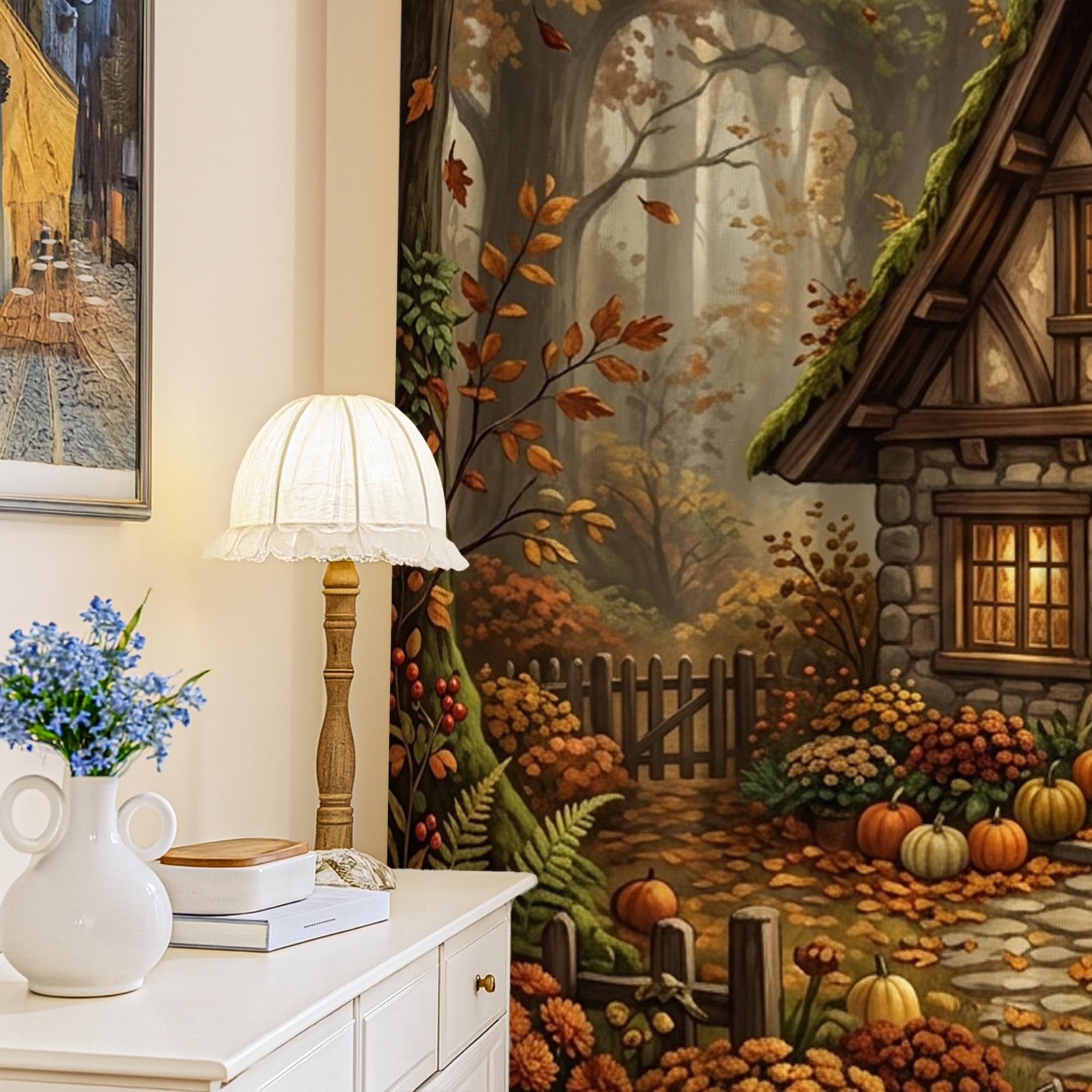Rideaux occultants rustiques vert automne pour salon 132 x 213 cm